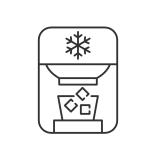 external Ice-Maker-small-kitchen-appliances-linear-outline-icons-papa-vector icon
