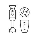 external Immersion-Blender-small-kitchen-appliances-linear-outline-icons-papa-vector icon