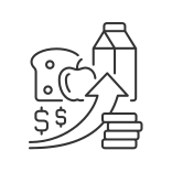 external Increase-Food-Price-hunger-and-food-security-linear-outline-icons-papa-vector icon