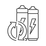 external Lithium-Battery-battery-recycling-linear-outline-icons-papa-vector icon