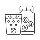 external Multivitamins-food-supplements-linear-outline-icons-papa-vector icon