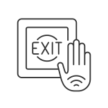 external No-Touch-Exit-Switch-contactless-technology-linear-outline-icons-papa-vector icon