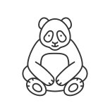 external Panda-china-linear-outline-icons-papa-vector icon