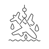 external Plane-Salvage-marine-industry-linear-outline-icons-papa-vector icon