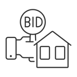 external Real-Estate-Auction-auction-linear-outline-icons-papa-vector icon