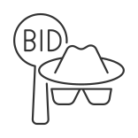 external Silent-Auction-Bid-auction-linear-outline-icons-papa-vector icon