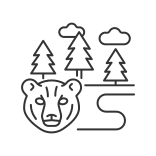 external Taiga-land-types-linear-outline-icons-papa-vector icon