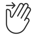 external Three-Finger-Swipe-touch-gestures-linear-outline-icons-papa-vector icon