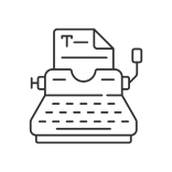external Typewriter-copywriting-linear-outline-icons-papa-vector icon