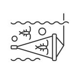 external Zooplankton-Net-marine-exploration-linear-outline-icons-papa-vector icon