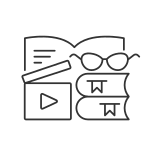 external book-videography-linear-outline-linear-outline-icons-papa-vector icon