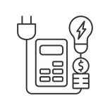 external electricity-energy-purchase-energy-prices-linear-outline-linear-outline-icons-papa-vector icon