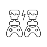 external versus-online-game-types-linear-outline-linear-outline-icons-papa-vector icon