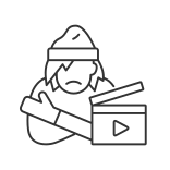 external videography-videography-linear-outline-linear-outline-icons-papa-vector icon