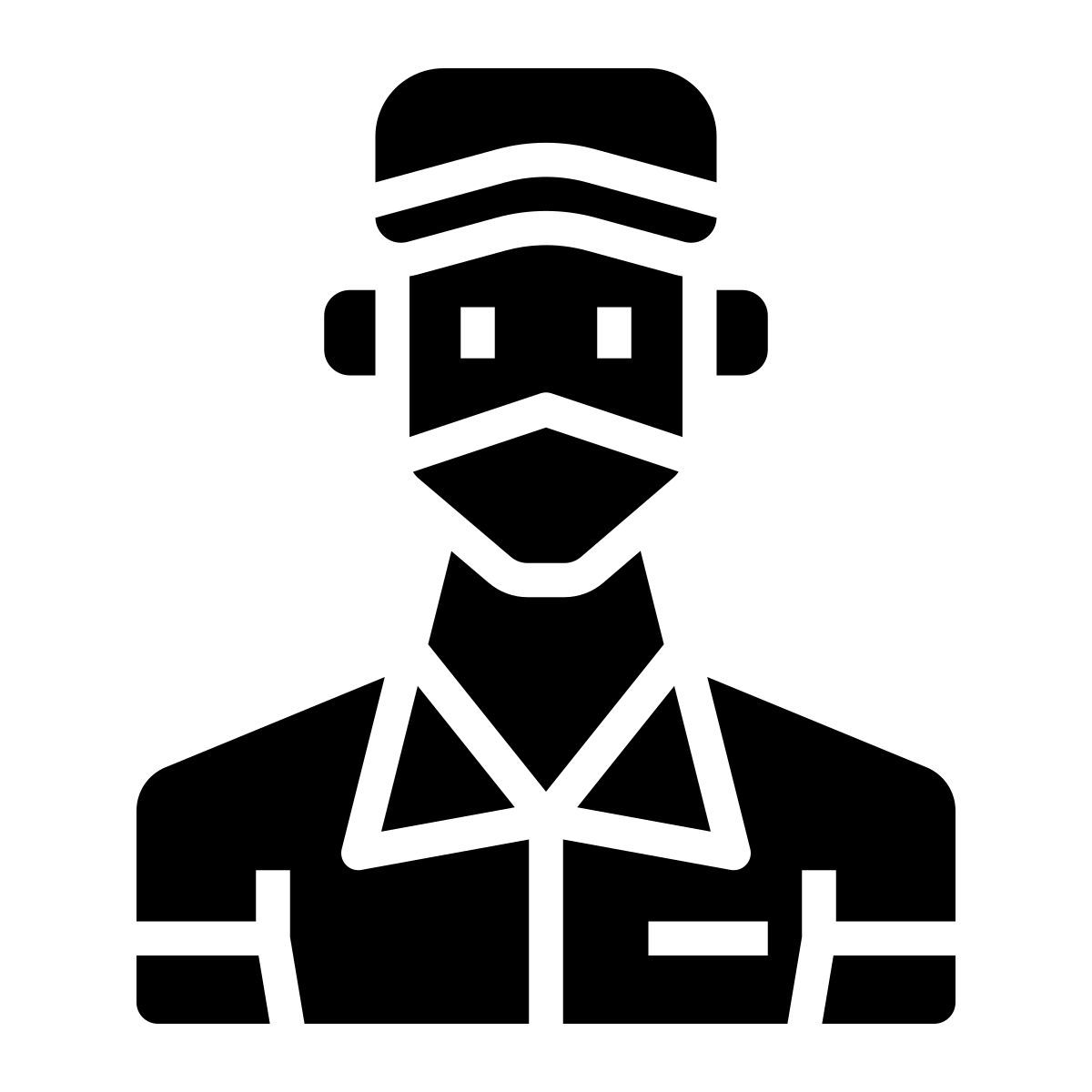 delivery man in mask icon