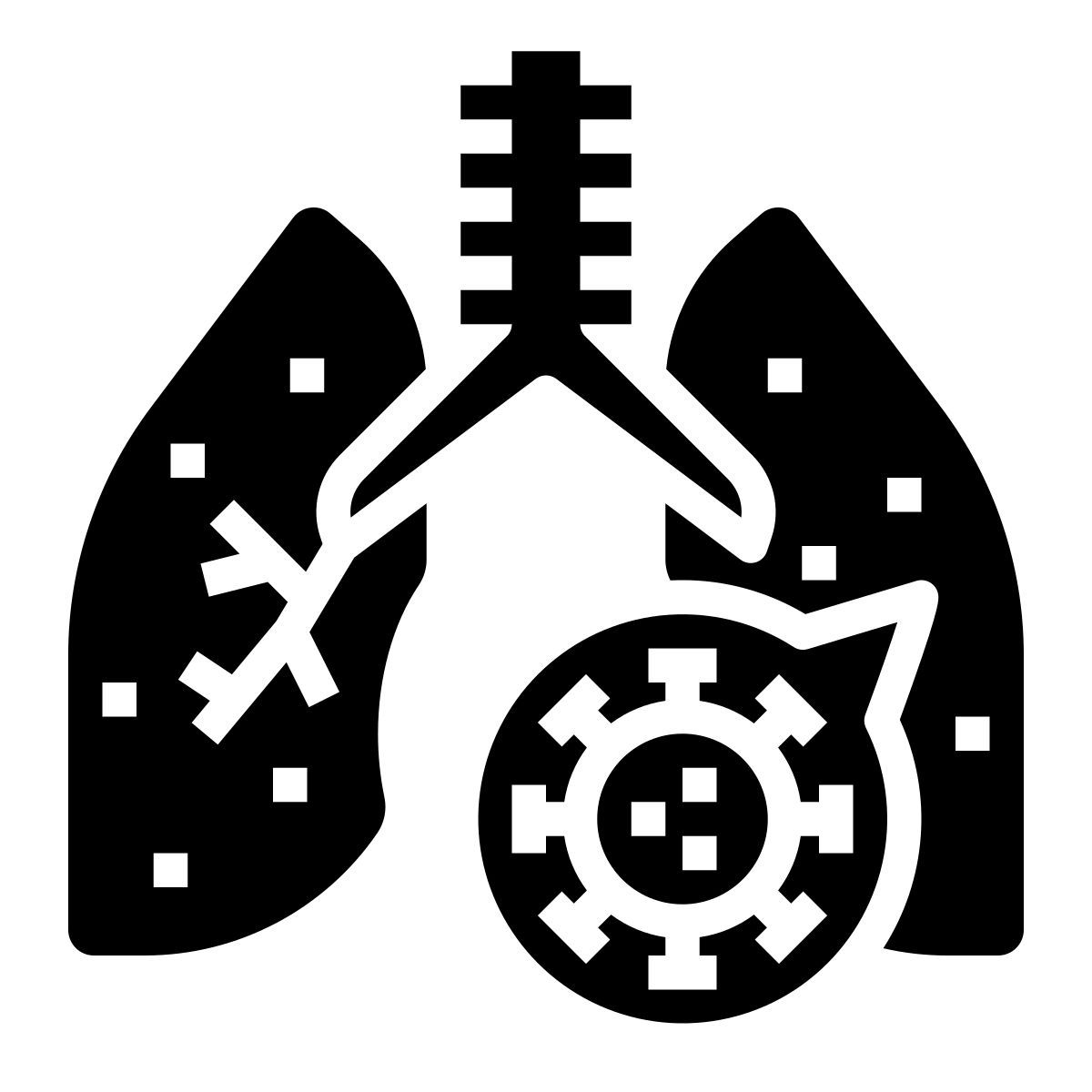 infected lungs icon
