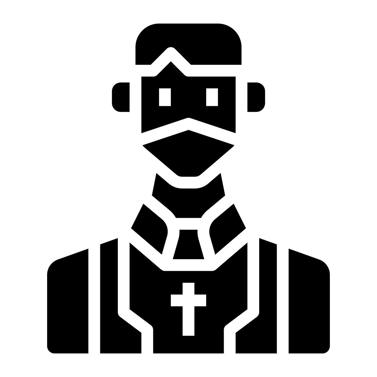 avatar hombre pastor externo con mascara linector relleno linector icon