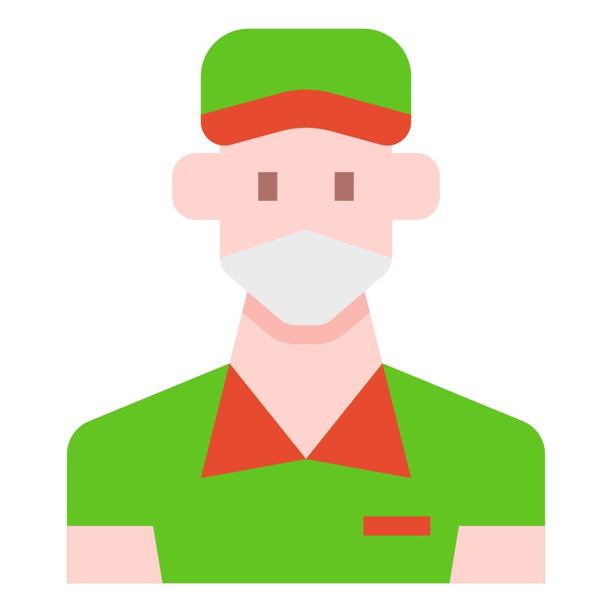 delivery man in mask icon