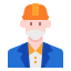 external architect-man-avatar-with-mask-linector-flat-linector icon