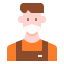 external barista-man-avatar-mask-linector-flat-linector icon