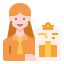 external business-woman-career-avatar-linector-flat-linector icon