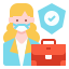 external business-woman-new-normal-linector-flat-linector icon