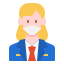 external business-woman-woman-avatar-with-medical-mask-linector-flat-linector icon