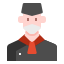 external chef-man-avatar-with-mask-linector-flat-linector icon