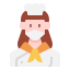 external chef-woman-avatar-with-medical-mask-linector-flat-linector icon