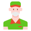 external delivery-man-man-avatar-with-mask-linector-flat-linector icon
