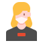 external girl-woman-avatar-mask-linector-flat-linector-1 icon