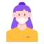 external girl-woman-avatar-mask-linector-flat-linector-2 icon