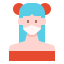 external girl-woman-avatar-mask-linector-flat-linector icon