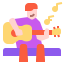 external guitar-stay-home-activities-linector-flat-linector icon