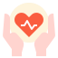 external heart-healthcare-and-hygiene-linector-flat-linector icon
