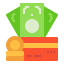 external money-travel-packing-linector-flat-linector icon