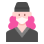 external woman-woman-avatar-mask-linector-flat-linector icon