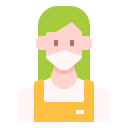 external barista-woman-avatar-mask-linector-flat-linector icon