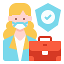 external business-woman-new-normal-linector-flat-linector icon
