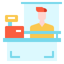 external cashier-new-normal-linector-flat-linector icon