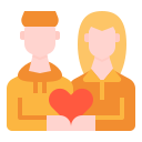 external couple-romantic-love-linector-flat-linector icon