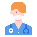 external doctor-woman-avatar-mask-linector-flat-linector icon