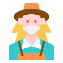 external gardener-woman-avatar-with-medical-mask-linector-flat-linector icon