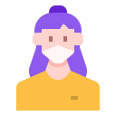 external girl-woman-avatar-mask-linector-flat-linector-2 icon