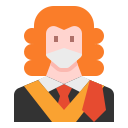 external judge-man-avatar-with-mask-linector-flat-linector icon