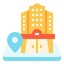 external location-hotel-service-linector-flat-linector icon