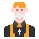 external pastor-man-avatar-with-mask-linector-flat-linector icon