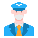 external pilot-man-avatar-with-mask-linector-flat-linector icon