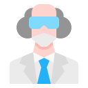 external professor-man-avatar-with-mask-linector-flat-linector icon