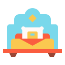 external single-bed-hotel-service-linector-flat-linector icon